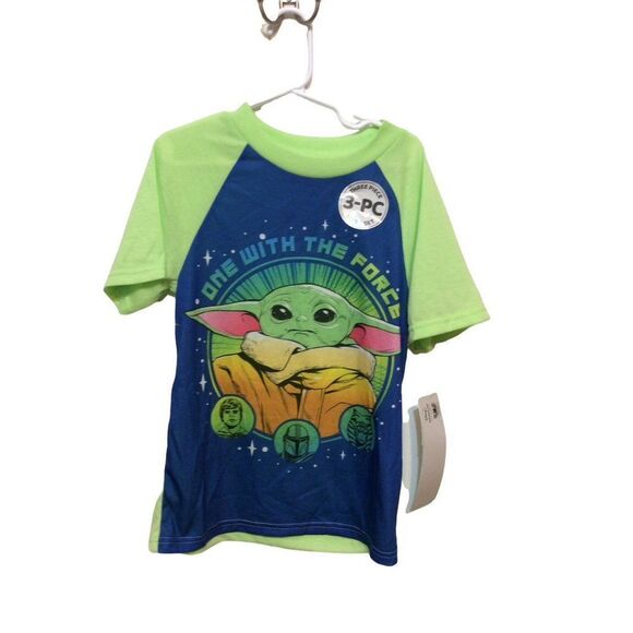 STAR Wars Short Sleeve Top Shorts  Pants Flame Resistant  Small(6-7) Blue Green - Picture 1 of 7
